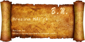 Brezina Márk névjegykártya